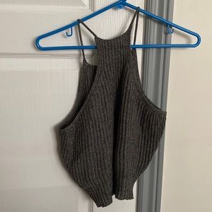 Knit sleeveless crop top brandy Melville